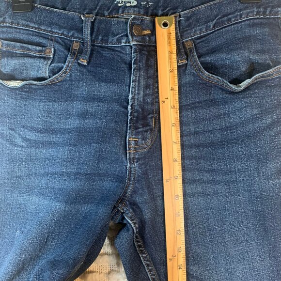 OLD NAVY MENS 34X32 BLUE JEANS TAPERED STRETCH CASUAL OUTDOOR (34X31) - Picture 9 of 15